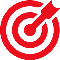 Icon of a dart board bulls eye.