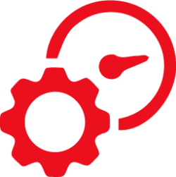 Icon of a meter and gear.