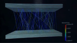 Computer generated image of MMPDS tracking the path of muons.